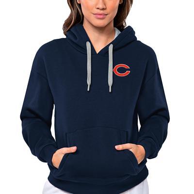 Chicago Cubs Antigua Victory Chenille Pullover Hoodie - Heather Gray