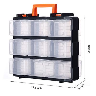 Mayouko 16 Compartments Detachable Toolbox Organizer,Hardware Organizer Box with Removable Sections,Carrying Storage Case for Patts,Screws,Bolts