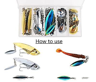 10pcs Fishing Treble Hooks with Spinner Willow Colorado Bladed
