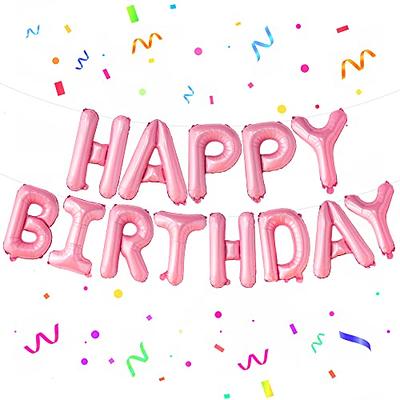 KatchOn, Pink Happy Birthday Banner - 16 Inch, Pink Happy Birthday Balloon  Banner for Hot Pink Birthday Decorations, Happy Birthday Sign Balloons for  Pink Party Decorations