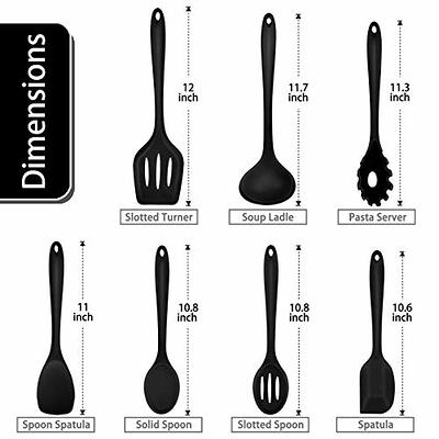 Silicone Cooking Utensils Set, E-far 7-Piece Black Heat Resistant Kitchen  Utensils Set, Kitchen Nonstick Tools Spatula Ladle Spoon Pasta Server for Non-stick  Cookware, Non-Toxic & Dishwasher safe - Yahoo Shopping