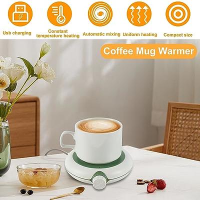 Misby Coffee Warmer for Desk Mug Warmer with Automatic Shut Off Coffee Cup  Warmer Keep Coffee, Beverage, Milk, Tea and Hot Chocolate Warm (White)