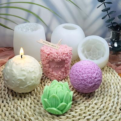 Siliocne Rose Ball Mold Flowers Candles Handmade Scented Candle Ornaments  Making Tool 5 Style - Yahoo Shopping