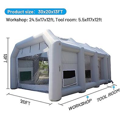 iucui Portable Inflatable Paint Booth 30X20X13Ft with Blowers(1150W+350W),  Inflatable Spray Paint Booth Tent with Tool Room - Yahoo Shopping