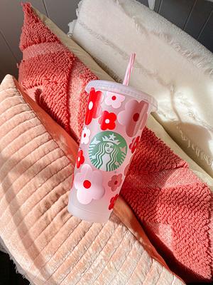 Heart Theme Starbucks personalized cup , Reusable, Super Cute