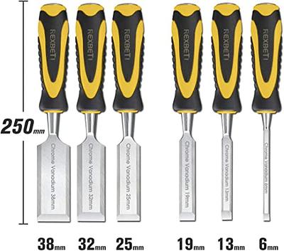 Set Of 5 Professional Woodworking Chisels For Woodworking, Heavy Duty  Chrome Vanadium Steel Chisel With Beech Handle, 1/4 , 1/2, 3/8 , 3/4, 1  Inch