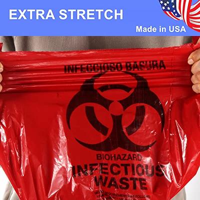 44 Gallon Red Medical Waste Trash Bags - 1.3 Mil