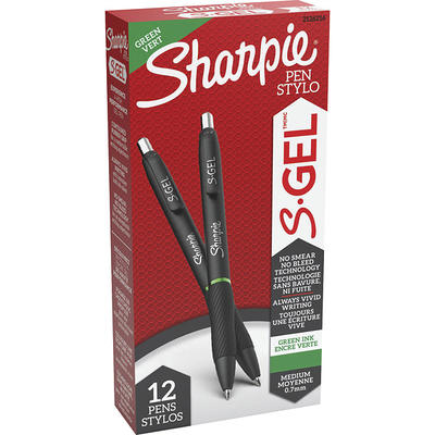 Sharpie S-Gel Retractable Gel Pen, Fine 0.5 mm, Blue Ink, Black Barrel, 4/Pack