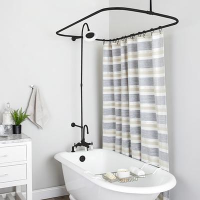 Randolph Morris 54 inch Tub Wall Mount Clawfoot Tub Shower Enclosure with Faucet and Sunflower Shower Head RM034SORB Oil Rubbed Bronze