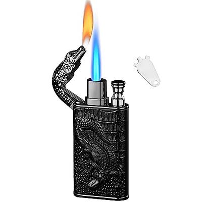 JEOKWMS Torch Lighter, Cool Lighters, Creative Kettles Kitchenware Design, Fillable Adjustable, Butane Lighter, Unique Gifts for Men Candles(No Gas)