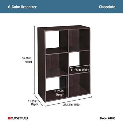 ClosetMaid 6 Cube Storage Shelf Organizer Bookshelf with Back Panel, Easy  Assembly, Wood, White Finish