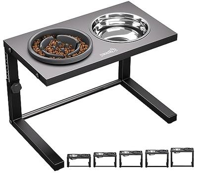 Pecute Raised Slow Feeder Dog Bowls XL for Large Dogs, Elevated Dog Bowls  with Height Adjustable, Stainless Steel Stand & Water Bowl 51oz, Dog Slow Feeder  Bowl 37oz Slow Down Eating 
