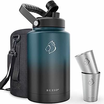 EALGRO Half Gallon Insulated Water Bottle Jug with Straw, 64 oz Large  Stainless Steel Sports Metal Water Flask with Handle, Thermal Water Cup Mug  with