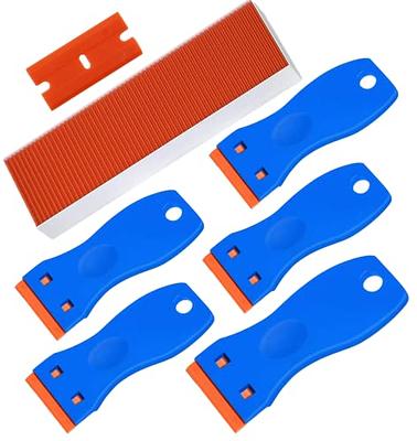 Plastic Razor Blade Scraper - 2 PCS Sticker Scraper Tool and 20 PCS Double  Edged Plastic Blades, Protable Cleaning Scraper Remover for Decals,  Adhesive, Labels, Paint (Black+orange) - Yahoo Shopping