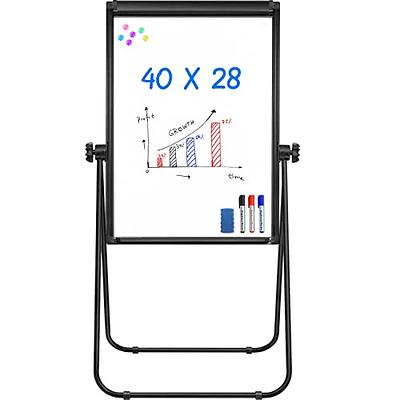 Flip Chart Easel with Double-Sided Whiteboard Magnetic Surface