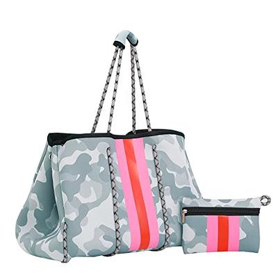 Neoprene Tote Bag Large Beach Bag For Women Pool Gym Tote Travel Tote,camouflage