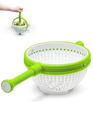 Vegetable And Fruit Cleaner Drainer Kitchen Tools Cleaning Spinner White  Multi Use With Handle Non-Slid Food Storage 