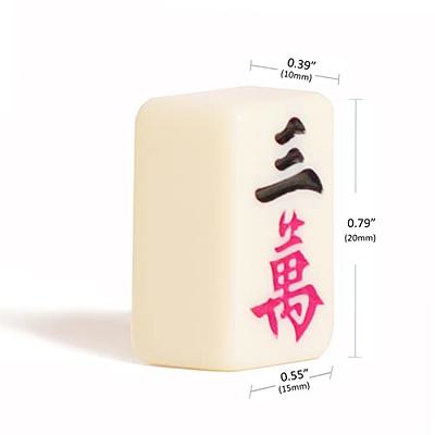 Portable Mini Chinese Mahjong Game Travel Set 144 + 2 Spares Ivory-Color  Tiles