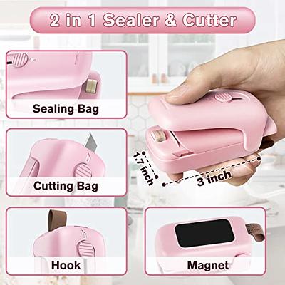 Mini Chip Bag Sealer - Portable Kitchen Handheld Bag Resealer - Heat Vacuum  Sealers Machine Kitchen Gadget with Power Cable for Snack Bags,Plastic