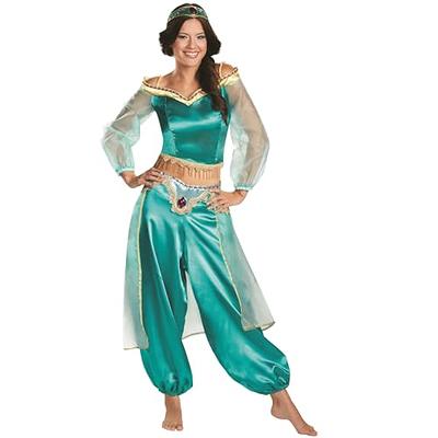 Disguise Disney Princess Aladdin Jasmine Deluxe Girls Halloween Fancy-Dress  Costume for Child, M