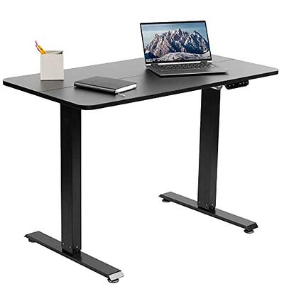 VIVO Electric 55x 24 Sit Stand Desk, Rustic Vintage Brown Top