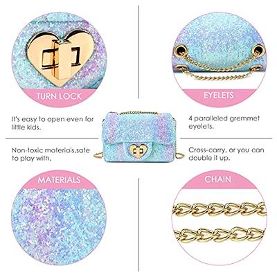 mibasies Kids Glitter Purse for Little Girls Toddler Crossbody Bags