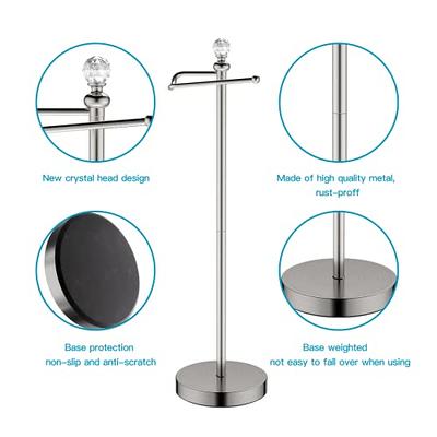 ROLABAM Heavy Weighted Toilet Paper Holder (with Reserve Function) Free  Standing Toilet Paper Holder Stand for Bathroom Total Height 24