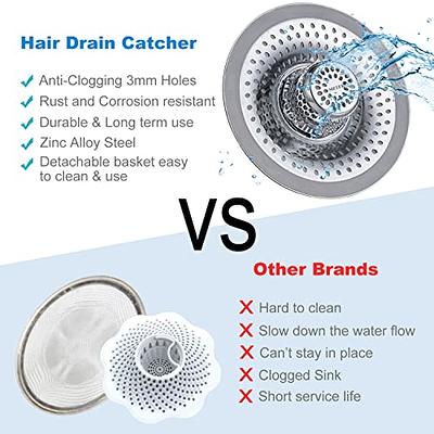 MFTEK Drain Hair Catcher Tub Drain Protector, Stainless Steel Bathtub  Shower Drain Hair Stopper Strainer Trap for Shower Bathroom Sink to Catch  Hair
