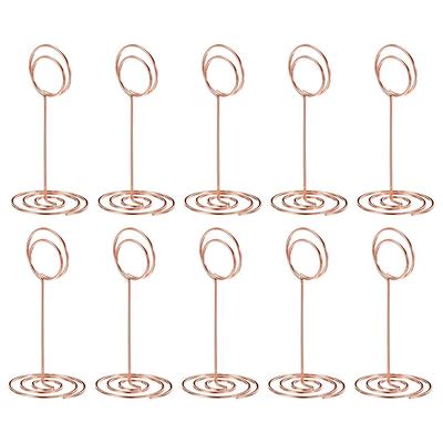 wexpw 50 Pieces Gold Floral Card Holder Clips Metal Wire Card