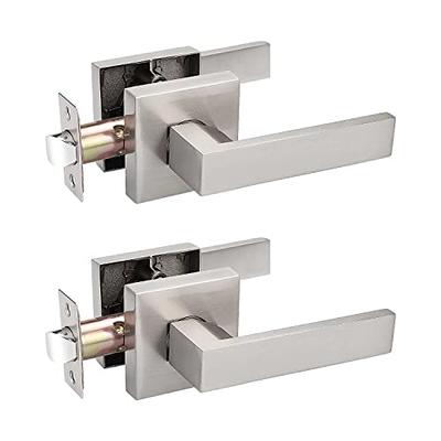 GOBEKOR Gobekor 1 Pack Passage Lever Door Handles Satin Nickel