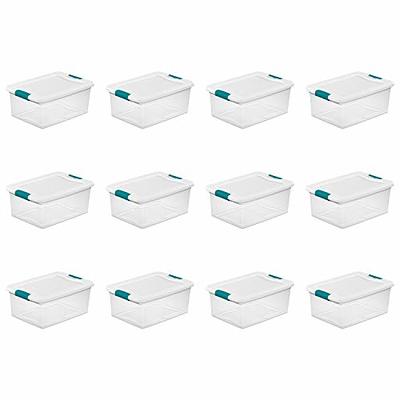 Hefty Clear & White Storage Bin with Lid, 52qt