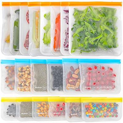 Reusable Food Storage Bags PEVA Ziplock Bags Snack Bags Sandwich Bag  Leakproof Freezer Bag for Kitchen