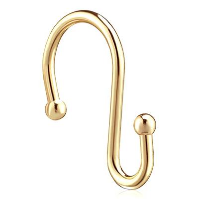 Metal Shower Curtain HooksSet of 12 RingsRust Resistant S Shaped Hooks Hangers for Shower Curtains, Kitchen Utensils, Clothing, Towels, etc. (Nickel)