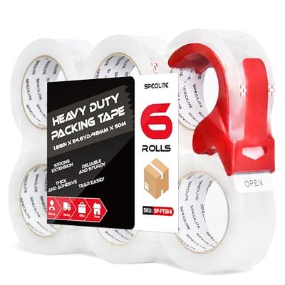 Scotch Heavy Duty Shipping Packing Tape, Clear, 1.88 in. x 22.2 yd., 6 Tape  Rolls with Dispensers 