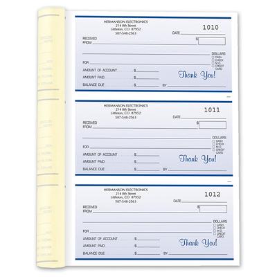  321Done Receipt Book, 2.75x6 Pocket Size 2-Part Carbonless,  Made in USA, Cute Handheld Duplicate Copy Order Form for Craft Boutique  Business (50 Sets) White/Yellow : Office Products