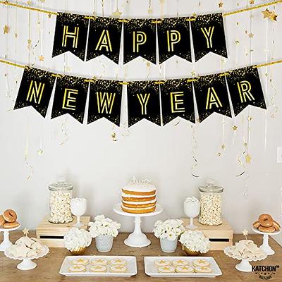 KatchOn, Happy New Year Banner 2024 - Large 10 Feet, No DIY, Happy New Year  Backdrop for Happy New Year Decorations 2024, Happy New Year Sign, New  Years Eve Party Supplies