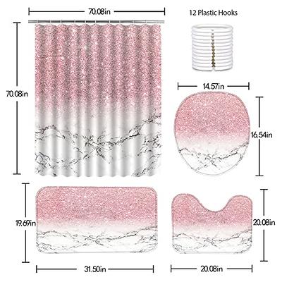 Mushroom Butterfly Flower Shower Curtain Set Non-Slip Rugs Toilet Lid Cover  Bath Mat Moon Stars Waterproof Retro Bathroom Set