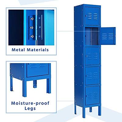 9 Door Locker Office Storage Locker Home and School Storage Organizer Metal Storage Cabinet with Lock for Classroom Gym Kids Room Playroom (Blue)