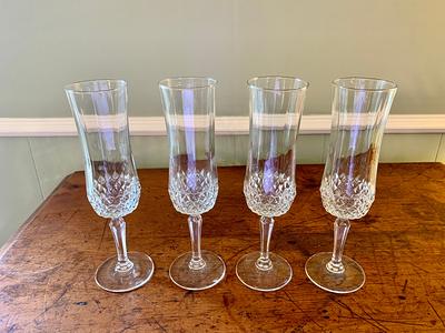 Wilshire Jewel Cut Champagne Flutes, Set of 4