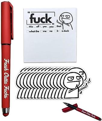 Fresh Outta Fucks Pad and Pen, Funny Pens, Snarky Novelty Fresh