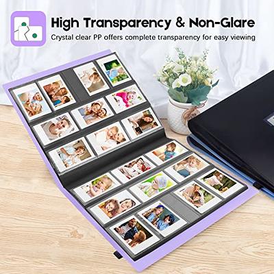 Mini Photo Album for Fujifilm Instax Mini Camera, 96 Pockets Photo Album  for Polaroid, Leather Desktop Display Album for Instax Mini 12 11 9 40 8 7