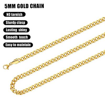 Jewlpire Solid 18k Over Gold Chain Necklace for Women Girls, 1.3mm Cable  Chain Gold Chain for Women Thin & Dainty & Shiny Women's Chain Necklaces  18inch - Yahoo Shopping