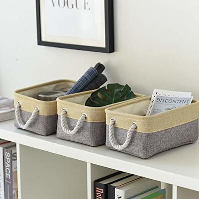 TheWarmHome Small Storage Baskets for Organizing,Storage Baskets for  Shelves,Small Fabric Storage Bins W/Handles For Closet Nursery Toy  Decorative