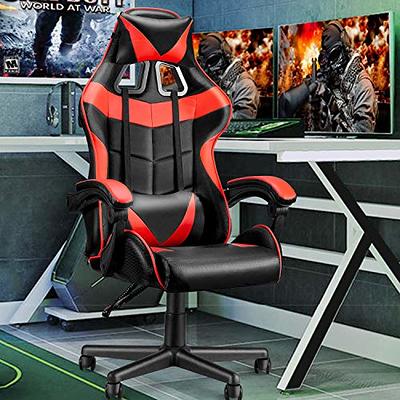 Soontrans Red Gaming Chair,Computer Chair with Massage Lumbar Support and  Headrest,Height Adjustment Desk Chair with High-Back,Red Rolling Gamer Chair  with Linkage Armrests(Ruby Red) - Yahoo Shopping