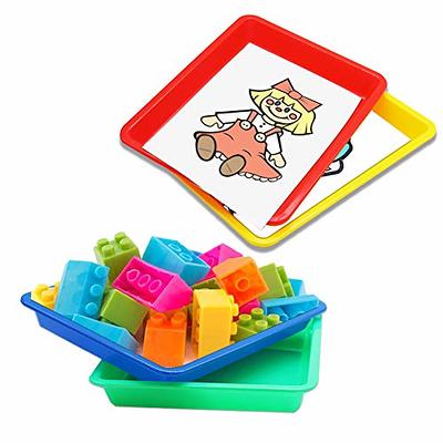  Plastic Art Trays,8 Pack Stackable Activity Tray Crafts  Organizer Tray Serving Tray Jewelry Tray For DIY Projects, Painting, Beads,  Organizing Supply,8 Color