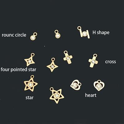14K Gold Filled Star Charm, Heart Charms For Jewelry Making