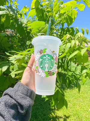 Venti 24oz Retro Flower Design Starbucks Reusable Cup