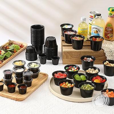 130 Sets - 2 Oz ] Jello Shot Cups, Small Plastic Containers with Lids,  Airtight and Stackable Portion Cups, Salad Dressing Container, Dipping  Sauce Cups, Condiment Cups for Lunch, Party to Go, Trips 