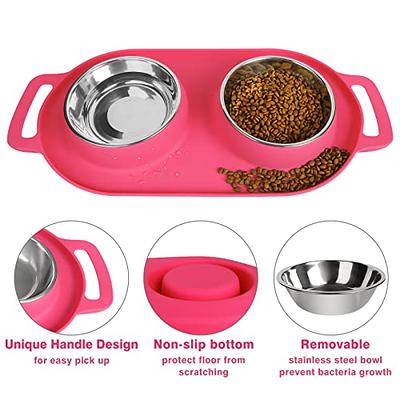 Juqiboom Dog Bowls 2 Stainless Steel Bowl for Pet Water and Food Feeder  with Non Spill Skid Resistant Silicone Mat for Pets Puppy Small Medium Cats  Dogs - Yahoo Shopping