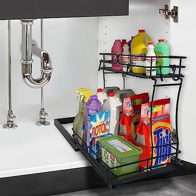 NUOYANG Pull Out Cabinet Organizer Under Sink Organizers and Storage  Kitchen Bathroom Cabinet Storage Shelf with 2 Tier Sliding Wire Drawer for  Inside Kitchen Bathroom Cabinet or Under Sink (Black) - Yahoo Shopping